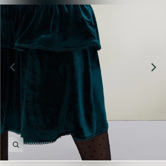 Puff Sleeve Peplum Skirt Midi Dress Emerald Green NWT - Picture 5 of 5